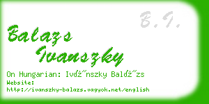balazs ivanszky business card